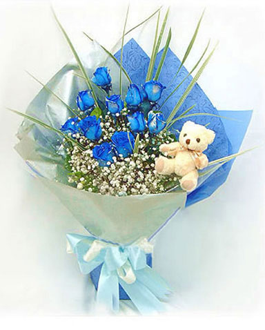 Flower Hand Bouquet: Blue Magic