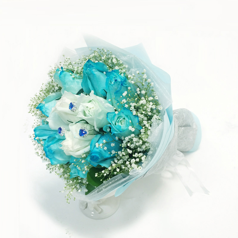 Flower Hand Bouquet: Blue Light