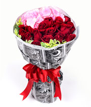 Flower Bouquet: Delicate Love (Pink-Red)