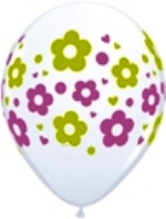 Balloon-Daisies dots & hearts