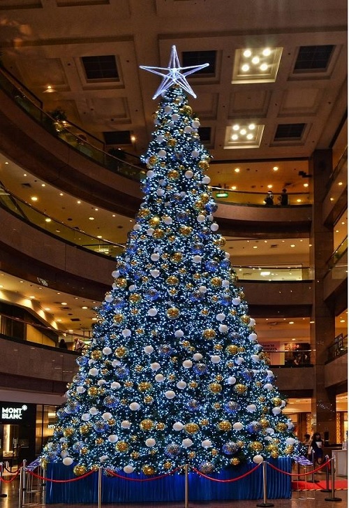 Christmas Tree with Lights and Balls Decoration