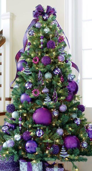 Christmas Tree with Purple Decoration
