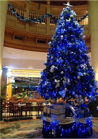 Blue Decorated Christmas Tree