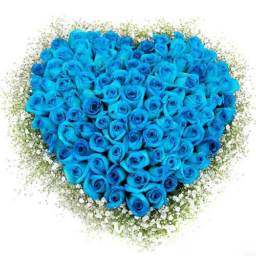 99 Roses Bouquet: Blue Margarita