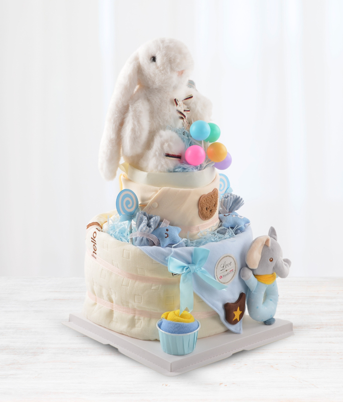 Diaper Cake - Long Ear Bunny (Beige)