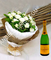 Veuve Clicquot with flowers