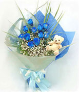 Flower Hand Bouquet: Blue Magic