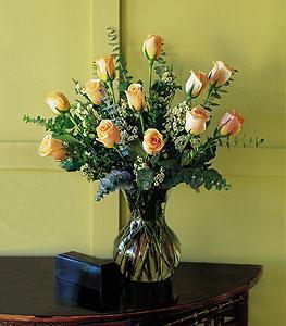 A Dozen Pale Peach  Roses